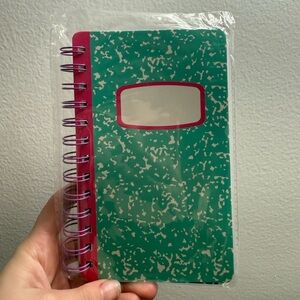 Green Spiral Notebook with Pink Accents